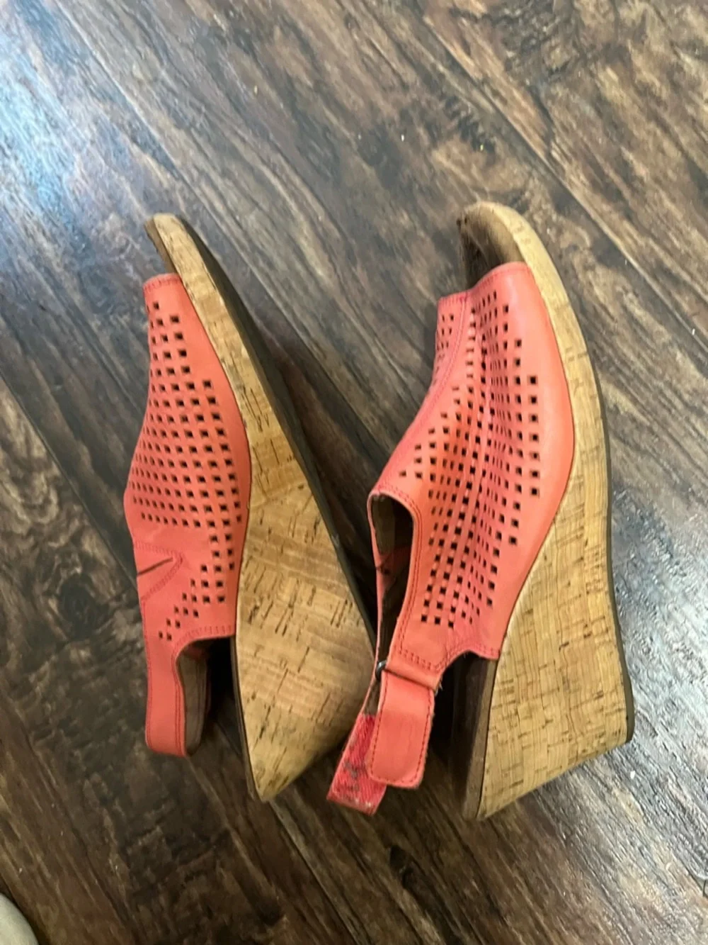 Women’s Perforated Slingback Sandals in Coral